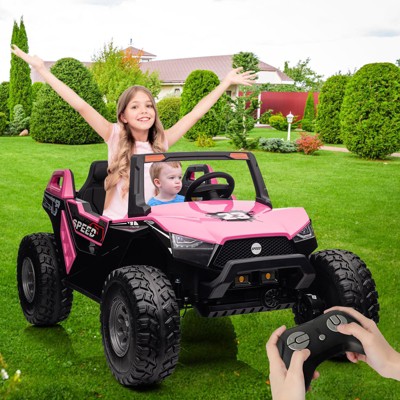 24V 2 Seaters Ride On UTV Car with Remote Control for Kids, 4WD Motors Electric Vehicle