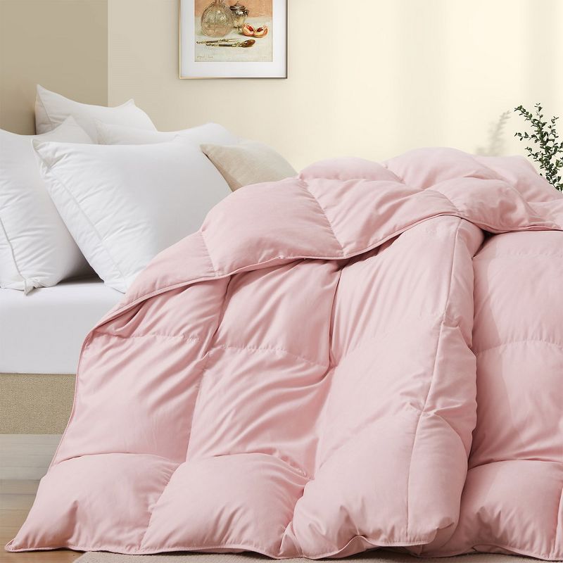 Peace Nest Medium Warmth Feather and Down Duvet Comforter Insert in Pink, 1 of 6