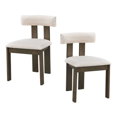 NicBex Dining Chairs Set of 2 Upholstered Chair Boucle Upholstered Kitchen Side Chairs with Open Back for Kitchen