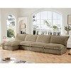 Upholstered Sectional Sofa, 4 Seater Armless Sectional Sofa with Reversible Ottoman, Sectional Sofas with Corduroy Fabric-Cuddlewood - 2 of 4