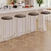 Kings Brand Furniture 4-Pack Stack Stools, Upholstered w/Metal Legs Backless Stackable  Bar and Counter Height Stool, Dining Room Kitchen Chairs - 2 of 4