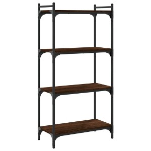 vidaXL 4-Tier Industrial Brown Oak Bookcase - Engineered Wood and Metal Frame, Spacious - 1 of 4