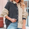 Coolmee Women's Color Block Button Down Shirts Long Sleeve Oversized Boyfriend Blouses Tops - 3 of 3