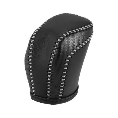 Unique Bargains Faux Leather Gear Shift Knob Cover for Toyota Camry Carbon Fiber Grain Black 1pc