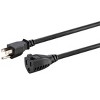 Monoprice Extension Cord - 50 Feet - Black | Outdoor NEMA 5-15P to NEMA 5-15R, 14AWG, 15A, 125V, 3-Prong, For Powering Computers, Monitors, and - 2 of 4