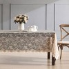 HLC.ME Harper Floral Lace Fabric Tablecloth, Lace Fabric Table Cloth, Wrinkle Resistant Tablecloth, Patterned Scalloped Tablecloth - 2 of 4