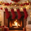 Swtroom 4 Pack Christmas Stockings, Knitted Stocking for Holiday Christmas Party Family Decorations Red - 3 of 4