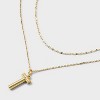 14K Gold Dipped Cubic Zirconia Duo Initial Multi-Strand Necklace - A New Day™ Gold - 4 of 4