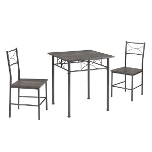VYNXARIA 3-Piece Kitchen Dining Room Table Set Grey Chair - 1 of 4