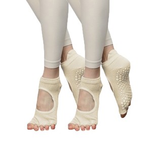 Anna-Kaci Women's Open-Toe Grip Socks for Yoga and Pilates with Non-Slip Soles and Arch Support - 1 of 4