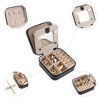 Unique Bargains Travel Size Small Portable 2 Layer PU Leather Mini Jewelry Organizer with Mirror - 3 of 4