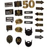 Blue Panda 60-Pack 50th Birthday Photo Booth Props Kit, Black and Gold Theme Party Supplies, Selfie Props, Party Favors for Cocktail Parties & - 4 of 4
