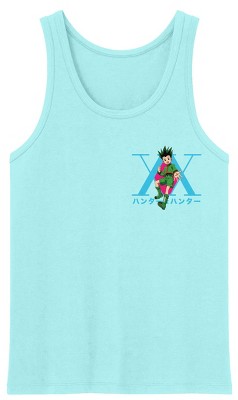 Hunter X Hunter Gon With Colorful Shapes Crew Neck Sleeveless Celadon Men's Tank Top
