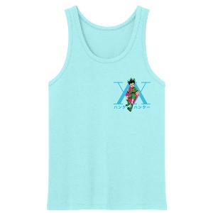 Hunter X Hunter Gon With Colorful Shapes Crew Neck Sleeveless Celadon Men's Tank Top - 1 of 4