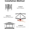 13x13 Ft Pop Up Canopy Tent with Mosquito Netting &  Carrying Bag, Instant Portable Shelter, Heavy Duty Foldable Gazebo for Outdoor Backyard - 3 of 4