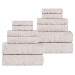 Zero Twist Waffle Textured Cotton Medium Weight Towel Set by Blue Nile Mills - 1 of 4