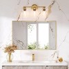 Tribesigns 3-Light Gold Bathroom Light Fixtures, Modern Wall Lights with Clear Glass Shades(E26 Base) - 2 of 4