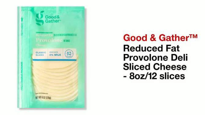 Reduced Fat Provolone Deli Sliced Cheese - 8oz/12 slices - Good &#38; Gather&#8482;, 2 of 5, play video