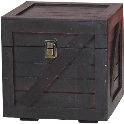 Vintiquewise Stackable Wooden Cargo Crate Style Storage Chest