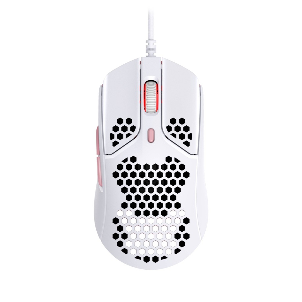 HyperX - Pulsefire Haste Lightweight Wired Optical Gaming Mouse with RGB Lighting - White and pink