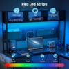 Huxxion 67" L Shaped Gaming Desk, Reversible Computer Desk with Power Outlet Monitor Stands & Pegboard - 3 of 4