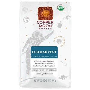 Copper Moon Eco Harvest Organic Blend Medium Roast Whole Bean Coffee - 2lbs - 1 of 4