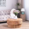 Lyngins Modern Industrial Round Coffee Table Set with Fluted Legs, Dual-Table Design, Minimalist Black, Stylish Accent Table, Living Room Center Table - 2 of 4