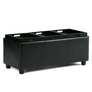 NicBex 41.7" Storage Bench Rectangle Ottoman with Storage Faux Leather Fabric Upholstered Bench for Bedroom, Entryway - 1 of 4