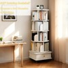 Maliang 5 Tier Rotating Bookshelf, 360¡ã Display Round Spinning Bookshelf with Wheels, Space-Saving, for Living Room, Home, Office - 2 of 4