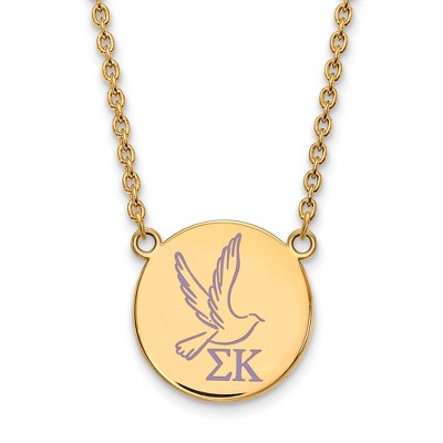 Black Bow Jewelry 14k Yellow Gold Plated Sterling Silver Sigma Kappa Greek Life Necklace 18 Inch