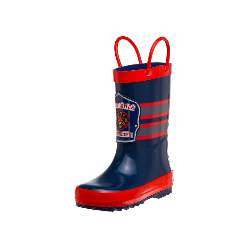 Rugged Bear Boys Firefighter design Rain Boots with Loops, 2 of 7