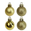 Northlight 18ct Shatterproof 4-Finish Christmas Ball Ornament Set 1.25" - Gold - 2 of 2