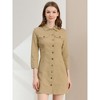 INSPIRE CHIC Women's 3/4 Sleeve Button Down Denim Shirt Dress - 2 of 4