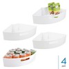 iDesign Set of 4 Lazy Susan 1/4 Wedge Bins with Handles - White - 3 of 4