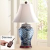 Barnes and Ivy Shonna Traditional Ginger Jar Table Lamps 27" Tall Blue Porcelain with Table Top Dimmer White Shade for Bedroom Living Room Bedside - 2 of 4