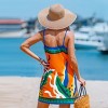Women's Vibrant Abstract Print Beach Dress with Adjustable Spaghetti Straps - Cupshe - 4 of 4