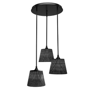 Toltec Lighting Empire 3 - Light Pendant in  Matte Black with 10" Black Matrix Shade - 1 of 1