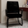 Vynxaria Series Black Gray Mesh Task Chair Set of 1 with Breathable Backrest Bow Metal Frame Soft Cushion Office Home Ready - 2 of 4