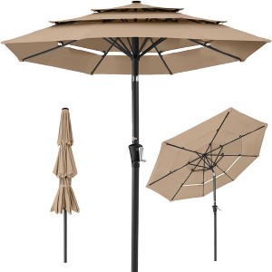 Best Choice Products 10ft 3-Tier Patio Umbrella, Market Sun Shade w/ Tilt Adjustment, Easy Crank - 1 of 4