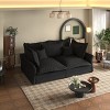 90.55" Modern Sofa Couch, Comfy Upholstered Deep Seat Sofa with Pillows, Convertible  Loveseat for Living Room Bedroom Apartment Office - 2 of 4