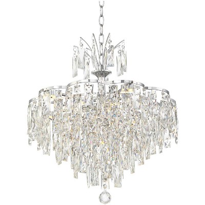 Vienna Full Spectrum Chrome Pendant Chandelier 20 1/4" Wide Modern LED Crystal for Dining Room House Foyer Kitchen Island Entryway