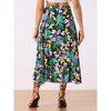 INSPIRE CHIC Women's Tropical Floral Print Ruffle Self-Tie Knot Split Beach Wrap Midi Skirt - 4 of 4
