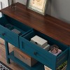 FURNIinspire Console Tables Farmhouse Console Table with Drawer, Storage Shelf, Living Room Side Table, Entryway Table, Blue, 11.61"*39.37"*32.08" - 4 of 4
