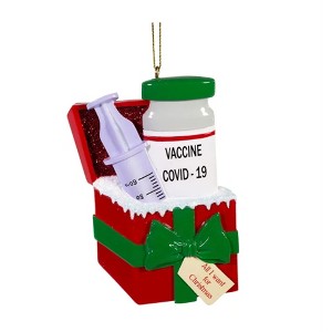 Kurt Adler Resin Ornament for Christmas Tree, COVID-19 Gift Box - 1 of 1