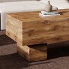 Sapphtopaz Rectangle Coffee Table Modern Center Low Dining Table Home Decor with Texture Sticker for Living Room, Apartments - 2 of 4