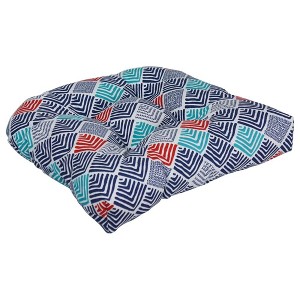 Blazing Needles, 19-inch U-Shaped Spun Polyester Outdoor Tufted Dining Chair Cushion - 1 of 2