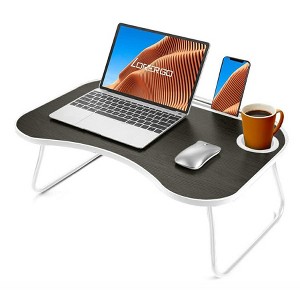 Dexmalle Foldable Laptop Stand for Bed with Cup Holder and Phone Shelf - 1 of 4