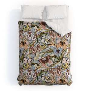 Deny Designs 3pc Full/Queen Marta Barragan Camarasa Butterflies in The Meadow Comforter and Pillow Sham Set: Abstract Design, Non-Woven Fabric - 1 of 4