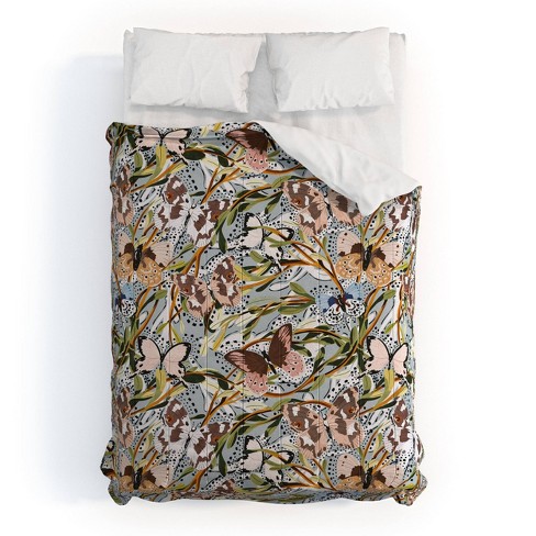 Deny Designs 3pc Full/Queen Marta Barragan Camarasa Butterflies in The Meadow Comforter and Pillow Sham Set: Abstract Design, Non-Woven Fabric - image 1 of 4