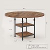 Round Dining Table for 4, Kitchen Dining Room Circle Dinner Pedestal Table with Storage Shelves & Roman Metal Legs, Space Saving, 47 Inch, Vintage - 2 of 4